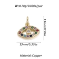 Macro view of evil eye jewelry pendant showing 13mm size and colorful zircon stones - Colorful Rhinestone Evil Eye Style (008-08)