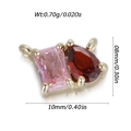 Pendentif en zircon rose et rouge serti d'or avec détails de taille et de poids - Gemme Bicolore Rect Rose & Poire Rouge Foncé (YSN211-10)