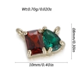 Pendentif bicolore en zircon avec pierres rouges et vertes plaqué or pour bijoux - Gemme Bicolore Rect Rouge & Poire Verte (YSN211-12)
