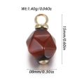 Gepolijste donkerrode agaat hanger met gouden ring en 15 mm afmetingsmarkeringen - Donkerbruinrode Polyederstijl (YSN163-20)