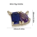 Pendentif connecteur en zircon bleu et violet rectangulaire avec finition dorée - Gemme Bicolore Rect Bleue & Poire Violette (YSN211-16)