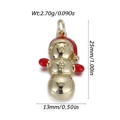 Golden Christmas snowman pendant with red enamel hat and gloves for DIY jewelry - Gold Snowman Style (YSN205-15)