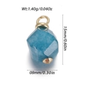 Lichtblauwe natuurstenen hartvormige hanger met gefacetteerde snede en gouden ring - Lichtblauwe Gefacetteerde Stijl (YSN163-22)