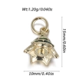 Gold-plated punk skull pendant with green enamel inlay and 1.2g weight details - Gold Bell Flower (YSN205-17)