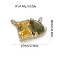Pendentif double avec zircon jaune et goutte verte pour création de bijoux DIY - Gemme Bicolore Rect Jaune & Poire Verte (YSN211-19)