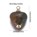 Hartvormige natuursteen hanger met rood-groene textuur voor DIY-sieraden - Roodbruine Hartstijl (YSN163-24)