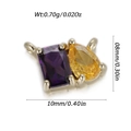 Pendentif avec zircon rectangle violet et poire jaune sur monture à griffes - Gemme Bicolore Rect Violette & Poire Jaune (YSN211-20)