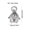 Silver skull punk pendant with green accents and dimensions 15x10mm for DIY jewelry - Silver Bell Flower (YSN205-18)