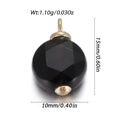 Gefacetteerde zwarte natuursteen cilindrische hanger met gouden oog voor sieraden - Zwarte Gefacetteerde Ronde Stijl (YSN163-25)