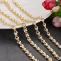 Handmade gold stainless steel pearl chain for necklaces and luxury bag strap decorations - 1m / Gold Pearl Metal Chain (1)