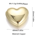 Polished 14k gold heart-shaped copper bead with 40mm x 35mm dimensions and 11.5g weight - XL Mirror Heart Accessory (YSN025-11)