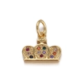 Golden crown pendant with colorful zircons for DIY jewelry making necklaces and bracelets - Multicolored Rhinestone Crown Pendant Only (Without Chain) (2)