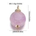 Gefacetteerde 10mm ronde rozenkwarts hanger met vergulde borgtocht en basis - Roze Paarse Bolvormige Polyederstijl (YSN163-28)