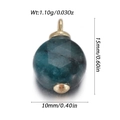Blauwgroene natuursteen hartvormige hanger met facetten en gouden kappen 15mm - Blauwgroene Ronde Gefacetteerde Stijl (YSN163-29)