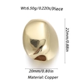 Polished 14K gold-plated copper oval bead with large hole weighing 6.50g and 22mm size - Irregular Oval Large Hole Bead (YSN026-7)