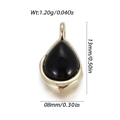 Zwarte steen hanger in druppelvorm met gouden rand, 13x8mm voor DIY-sieraden maken - Zwarte Druppel Cabochon Stijl (YSN166-01)
