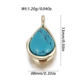 Druppelvormige turquoise hanger in gouden zetting met afmetingen van 13x8mm - Blauwgroene Druppelstijl (YSN166-03)