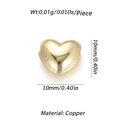 Polished heart-shaped gold copper spacer bead for DIY jewelry making 10mm size - 3D Heart Through Bead (YSN041-4)