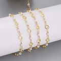DIY gold pearl chain accessory for bracelets and necklaces with high gloss finish - 1m / Pearl Round Style