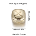 8mm square brass geometric bead with X texture and 1.70g weight specifications - X Texture Square Decorative Bead (YSN086-03)