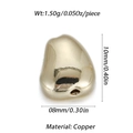 Detailed view of irregular bean-shaped copper bead with 10x8mm dimensions for DIY jewelry - Shiny Irregular Bean Bead (YSN086-06)
