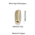 Macro detail of copper metal spacer bead with dimensions 7x3mm for jewelry making - Light Gold Tubular Spacer Bead (YSN086-10)