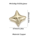 Detailed view of a gold star-shaped copper bead with precise size and weight measurements - Four Pointed Star Accessory (YSN086-11)
