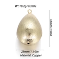 Detailed view of teardrop pendant dimensions 48mm by 28mm in gold-plated copper finish - Brushed Texture Teardrop Accessory (YSN107-05)