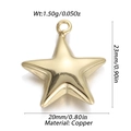 14k gold plated star-shaped copper spacer bead with dimensions for DIY jewelry making - Gold Star 1