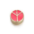 14K vergulde roze emaille vredesteken kraal voor DIY sieraden armband en ketting - Roze(3)