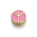14K vergulde vredesteken kraal met roze emaille voor het maken van DIY-sieraden - Roze(6)