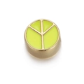 14K vergulde kraal met vredessymbool en fluorescerend emaille voor DIY sieraden maken - Fluorescerend Groen (7)