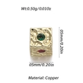 5mm 14k gold plated copper cube bead with irregular texture and colorful zircons - Textured Multicolor Gemstone Bead (YSN129-03)