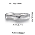 Silver-plated irregular wavy copper spacer bead with 1.30g weight and polished finish - Silver Pebble Shape Bead 4