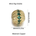 6mm copper bead with gold hollow pattern and green zircon stones for DIY jewelry - Hollow Green Zirconia Decorative Bead (YSN129-10)