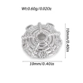 Round 14k gold-plated snowflake spacer bead with zircon stones for DIY bracelets - Hollow Gear Style (YSD021-02) / Silver