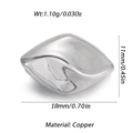 Silver copper irregular diamond spacer bead for DIY jewelry making 18mm x 11mm - Silver Abstract Geometric Bead 6