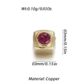 3mm 14K gold plated copper bead with pink zircon stone for DIY jewelry making - Tiny Gold Pink Zirconia Bead (YSN129-12)