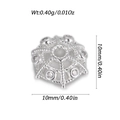 Silver color 10mm zircon snowflake spacer bead charm for DIY bracelet jewelry making - Dome Six-Stone Bead Cap (YSD021-04) / Silver