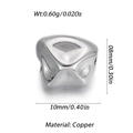 Polished silver brass irregular bead for DIY necklaces bracelets measuring 10mm x 8mm - Silver Micro Irregular Bead 10
