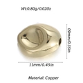Irregular 14k gold-plated brass spacer bead with dimensions 11mm by 9mm for DIY jewelry - Gold Freeform Bead 11