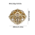 8mm 14K επιχρυσωμένη χάντρα χιονονιφάδα με ζιργκόν για την κατασκευή κοσμημάτων - Κούφιο Καπάκι Χάντρας με Τέσσερις Πέτρες (YSD021-09)