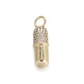 Golden capsule charm pendant with micro-set zircon stones and polished gold plating - Gold Micro Inlaid Capsule Style
