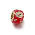 Red enamel evil eye charm with blue zircon and gold plating for jewelry making - Gold Red (Evil Eye + Star)