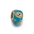 Gold-plated evil eye bead with blue enamel and sparkling star-shaped zircon accents - Gold Blue (Evil Eye + Star)