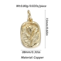 Nahaufnahme eines goldenen ovalen Tulpenrelief-Anhängers aus Kupfer mit feiner Körnung - Tulpenrelief-Stil (YSN079-04) / Gold