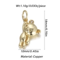 Details des vergoldeten Bärenanhängers aus Kupfer, Höhe 18mm und Gewicht 1,1g - Polierter Bärenstil (YSN079-05) / Gold