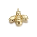 Polierter 14K vergoldeter Bienenanhänger für DIY Schmuck Halsketten und Armbänder - Goldene Kleine Bienenform (15)