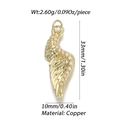 Detailansicht eines vergoldeten Kupferflügel-Anhängers mit Größe und Textur - Perlenbesetzter Flügelstil (YSN076-11) / Gold