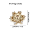 10mm 14K επίχρυση χάντρα χιονονιφάδα με ζιργκόν για χειροποίητα κοσμήματα DIY χρυσό - Αξεσουάρ Νιφάδα Χιονιού με Έξι Πέτρες (YSD021-33)